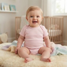 T20801: Baby Pink 3 Pack Short Sleeve Bodysuits (0-12 Months)